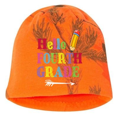 Funny Hello Fourth Grade Funny Back To The School Kati - Camo Knit Beanie