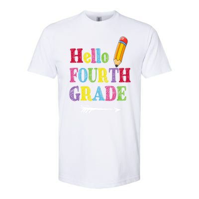 Funny Hello Fourth Grade Funny Back To The School Softstyle® CVC T-Shirt