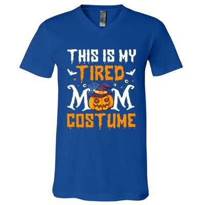 Funny Halloween Fun This Is My Tired Mom Costume Cute Gift V-Neck T-Shirt