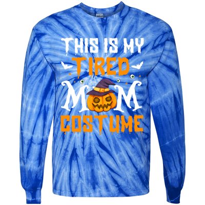 Funny Halloween Fun This Is My Tired Mom Costume Cute Gift Tie-Dye Long Sleeve Shirt