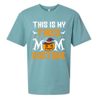 Funny Halloween Fun This Is My Tired Mom Costume Cute Gift Sueded Cloud Jersey T-Shirt