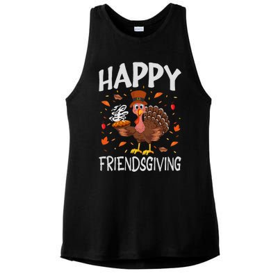 Funny Happy Friendsgiving Turkey Friends Giving Gifts Ladies PosiCharge Tri-Blend Wicking Tank