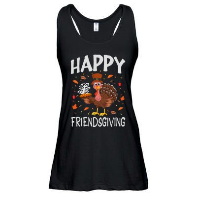 Funny Happy Friendsgiving Turkey Friends Giving Gifts Ladies Essential Flowy Tank