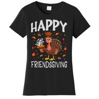 Funny Happy Friendsgiving Turkey Friends Giving Gifts Women's T-Shirt