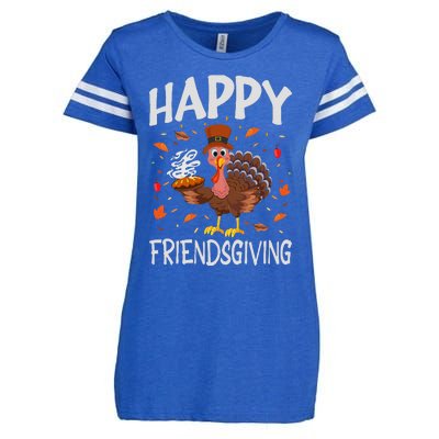 Funny Happy Friendsgiving Turkey Friends Giving Gifts Enza Ladies Jersey Football T-Shirt