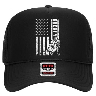 Funny Hockey High Crown Mesh Back Trucker Hat