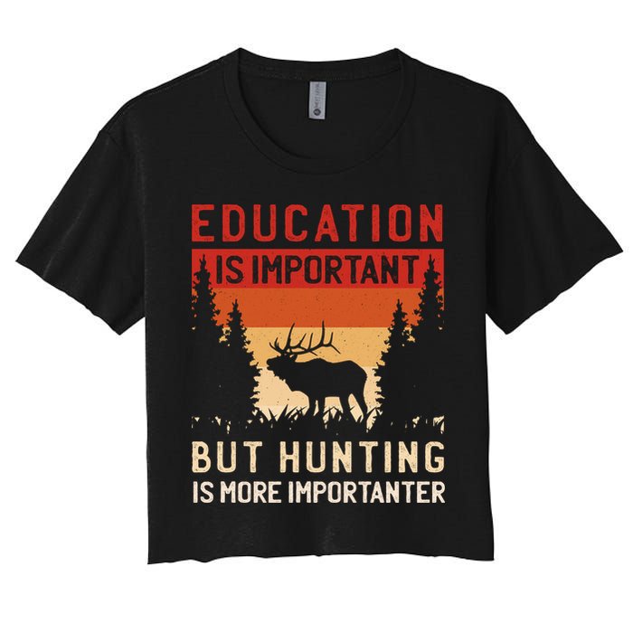 Funny Hunting Women's Crop Top Tee