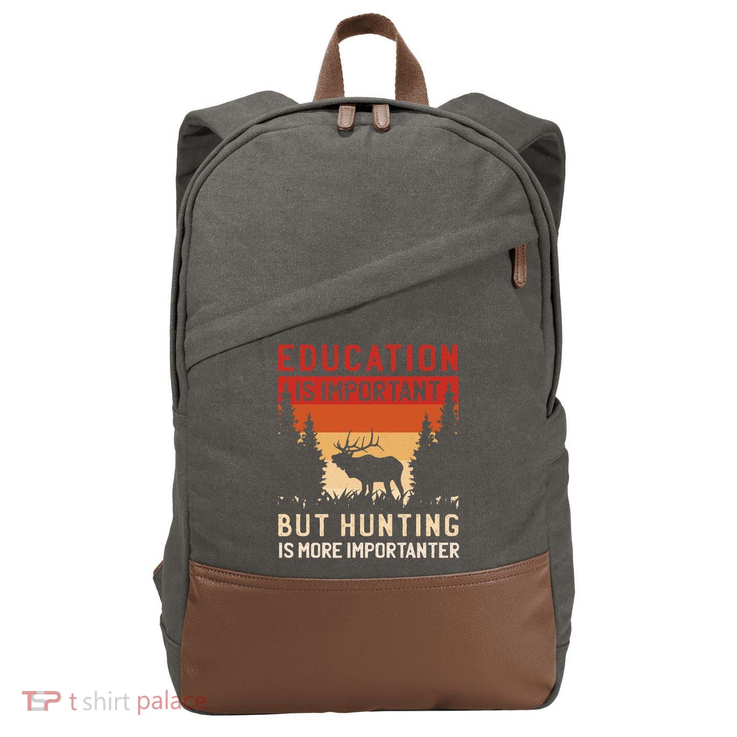 Funny Hunting Cotton Canvas Backpack