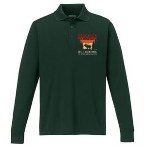 Funny Hunting Performance Long Sleeve Polo