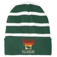 Funny Hunting Striped Beanie with Solid Band