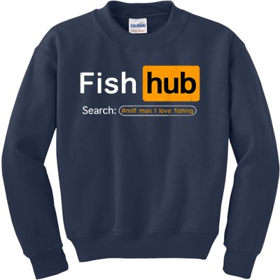 Fish Hub Funny Dirty Fishing Joke MILF Man I Love Fishing Fisherman Shirt Kids Sweatshirt