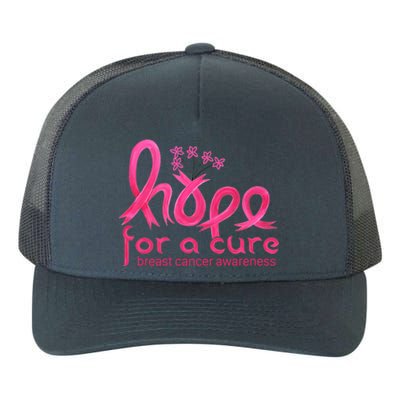 Flower Hope For A Cure Breast Cancer Awareness Gift Yupoong Adult 5-Panel Trucker Hat