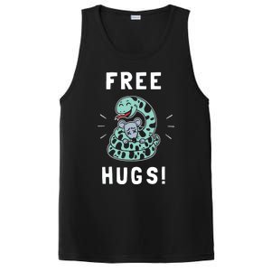 Free Hugs Funny Python Snake Anaconda Joke Tee PosiCharge Competitor Tank