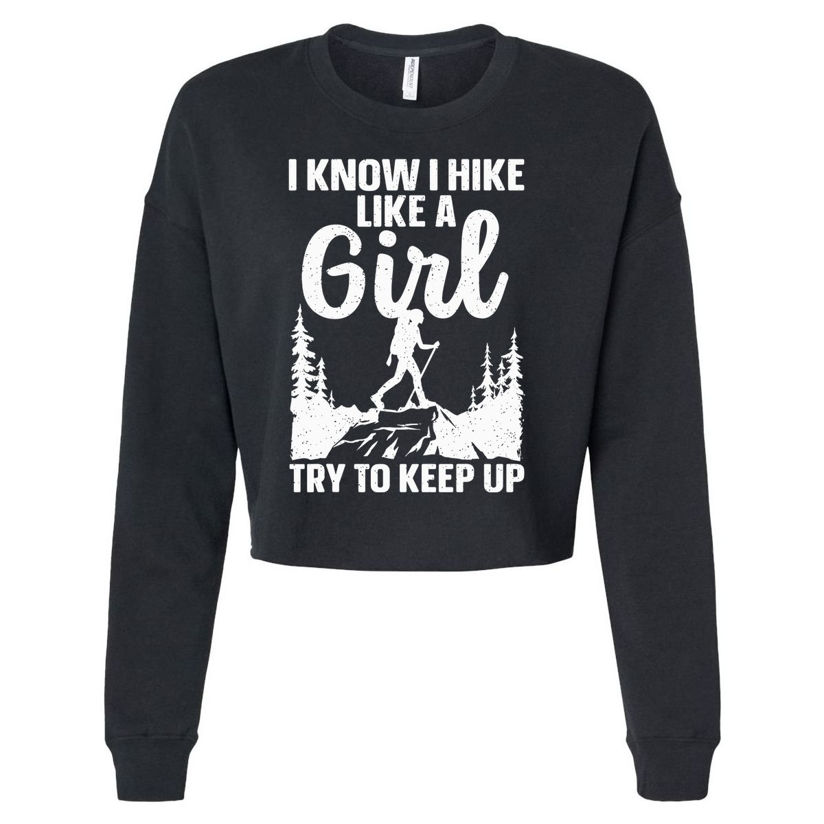 Funny Hiking For Mountaineer Hiking Lover Gift Cropped Pullover Crew