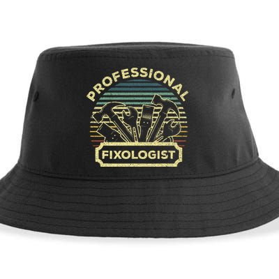 Funny Handyman For Wo Dad Fixologist Carpenter Sustainable Bucket Hat