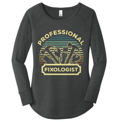 Funny Handyman For Wo Dad Fixologist Carpenter Women's Perfect Tri Tunic Long Sleeve Shirt