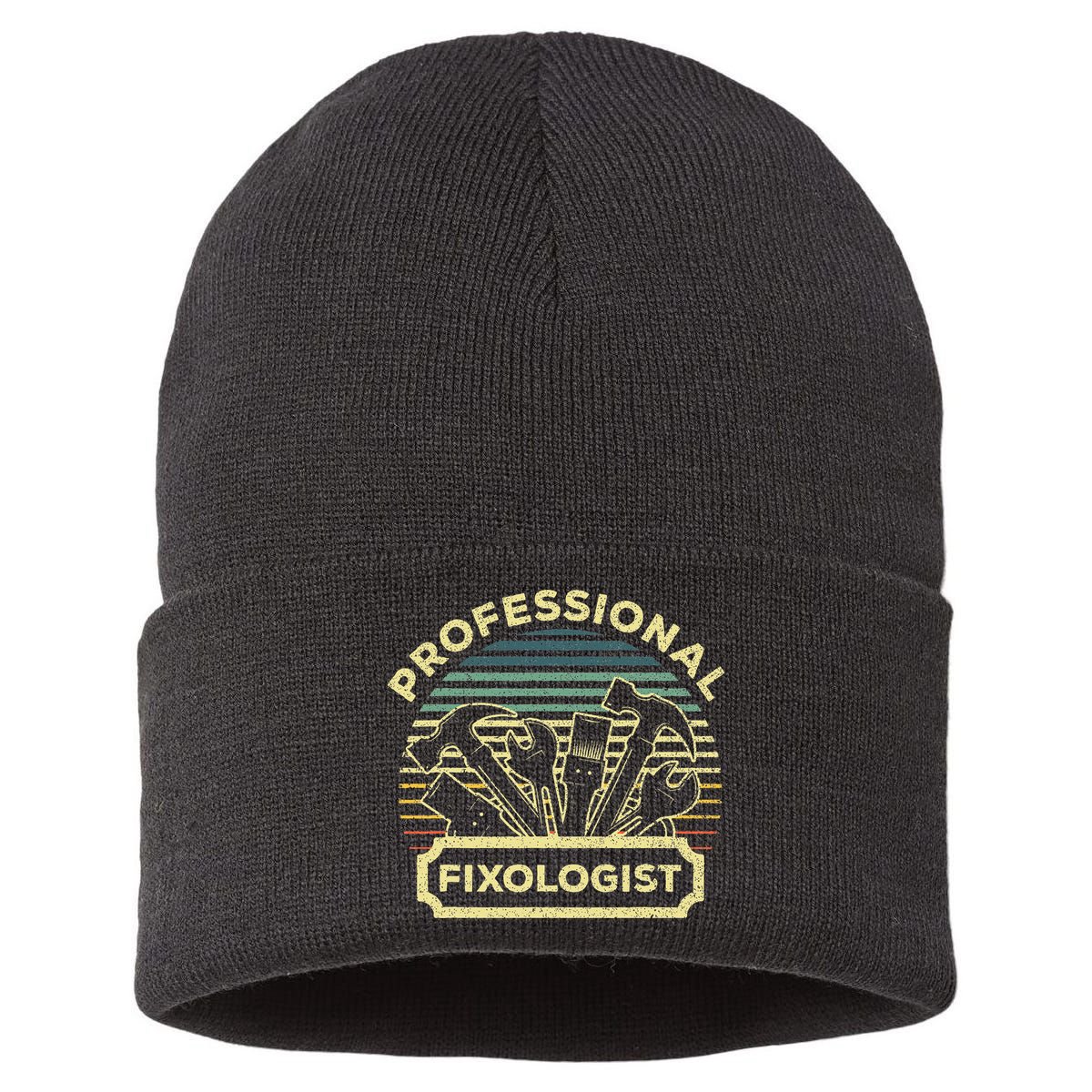 Funny Handyman For Wo Dad Fixologist Carpenter Sustainable Knit Beanie