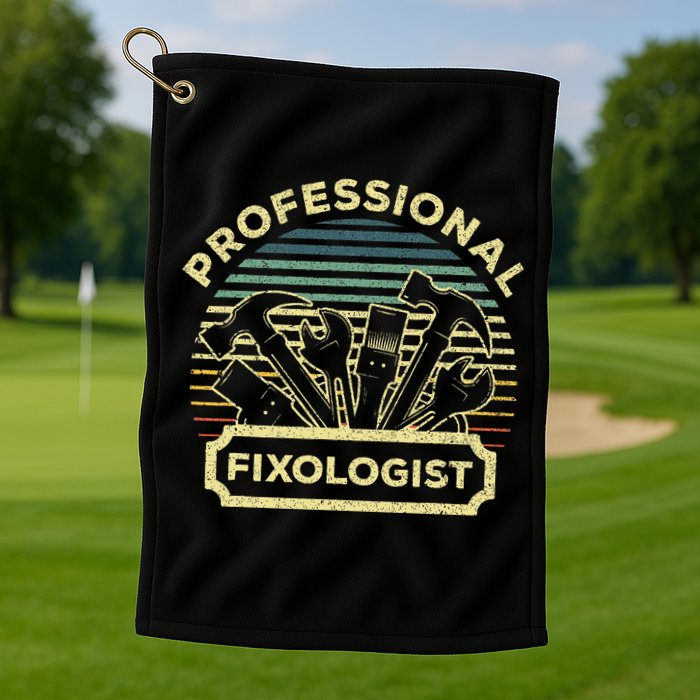 Funny Handyman For Wo Dad Fixologist Carpenter Golf Towel