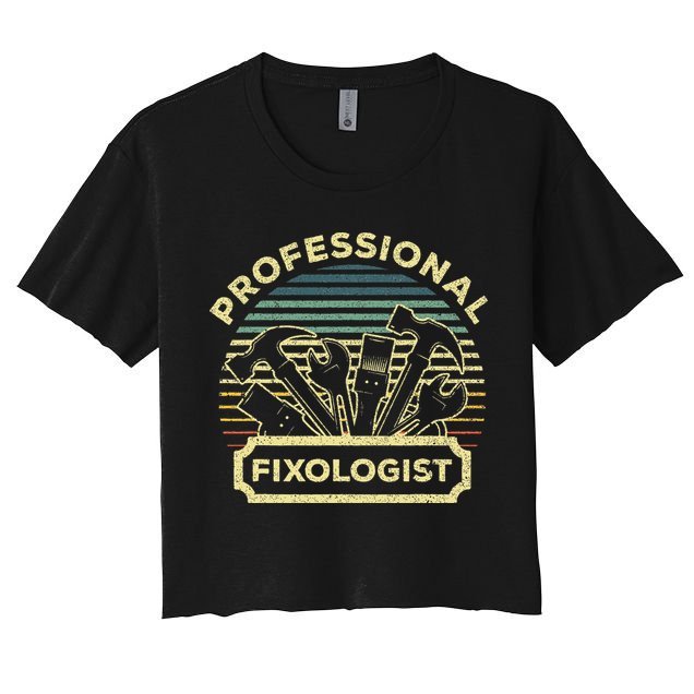 Funny Handyman For Wo Dad Fixologist Carpenter Crop Top