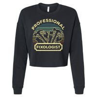 Funny Handyman For Wo Dad Fixologist Carpenter Cropped Pullover Crew