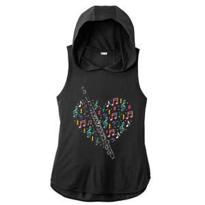 Flute Heart Flute Player Flutist Marching Band Music Ladies PosiCharge Tri-Blend Wicking Draft Hoodie Tank