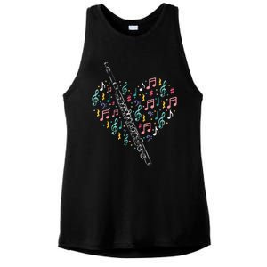 Flute Heart Flute Player Flutist Marching Band Music Ladies PosiCharge Tri-Blend Wicking Tank