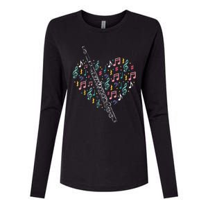 Flute Heart Flute Player Flutist Marching Band Music Womens Cotton Relaxed Long Sleeve T-Shirt