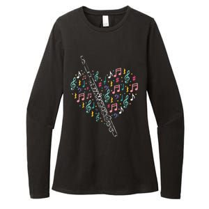 Flute Heart Flute Player Flutist Marching Band Music Womens CVC Long Sleeve Shirt