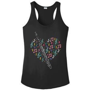 Flute Heart Flute Player Flutist Marching Band Music Ladies PosiCharge Competitor Racerback Tank