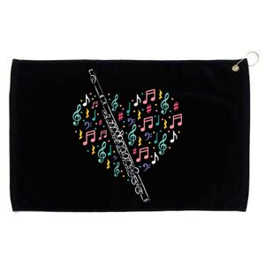 Flute Heart Flute Player Flutist Marching Band Music Grommeted Golf Towel