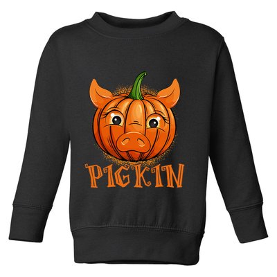 Funny Halloween Fall Pigkin Pig Pumpkin Thanksgiving Piggy Toddler Sweatshirt