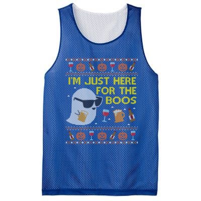 Funny Here For The Boos Gift Ugly Halloween Sweater Gift Mesh Reversible Basketball Jersey Tank