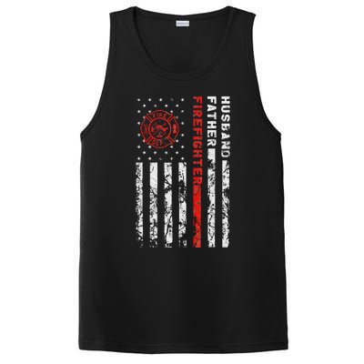 Firefighter Husband Father Fireman Fathers Day Gift For Dad PosiCharge Competitor Tank