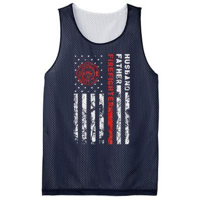 Firefighter Husband Father Fireman Fathers Day Gift For Dad Mesh Reversible Basketball Jersey Tank