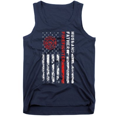 Firefighter Husband Father Fireman Fathers Day Gift For Dad Tank Top