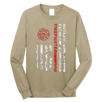 Firefighter Husband Father Fireman Fathers Day Gift For Dad Long Sleeve Shirt