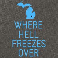 Funny Hell Freezes Michigan Michigander Great Lakes Map Gift Cotton Canvas Backpack