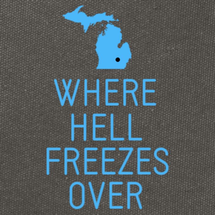 Funny Hell Freezes Michigan Michigander Great Lakes Map Gift Cotton Canvas Backpack