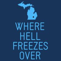 Funny Hell Freezes Michigan Michigander Great Lakes Map Gift 16 in Basic Backpack
