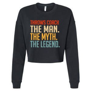 Fun Hilarious Funny Track & Field Throwing Throws Coach Cropped Pullover Crew