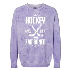 Funny Hockey Fan Hockey Gives Me A Zamboner Gift Colorblast Crewneck Sweatshirt