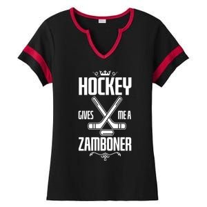 Funny Hockey Fan Hockey Gives Me A Zamboner Gift Ladies Halftime Notch Neck Tee