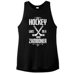 Funny Hockey Fan Hockey Gives Me A Zamboner Gift Ladies PosiCharge Tri-Blend Wicking Tank