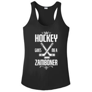 Funny Hockey Fan Hockey Gives Me A Zamboner Gift Ladies PosiCharge Competitor Racerback Tank