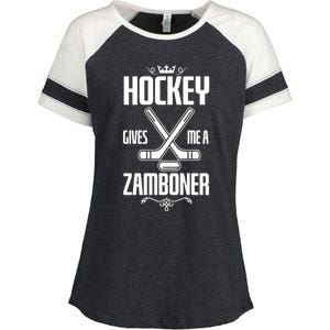 Funny Hockey Fan Hockey Gives Me A Zamboner Gift Enza Ladies Jersey Colorblock Tee