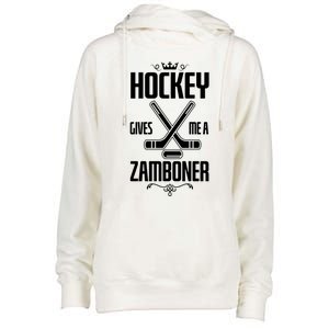 Funny Hockey Fan Hockey Gives Me A Zamboner Gift Womens Funnel Neck Pullover Hood