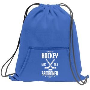 Funny Hockey Fan Hockey Gives Me A Zamboner Gift Sweatshirt Cinch Pack Bag