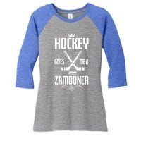 Funny Hockey Fan Hockey Gives Me A Zamboner Gift Women's Tri-Blend 3/4-Sleeve Raglan Shirt