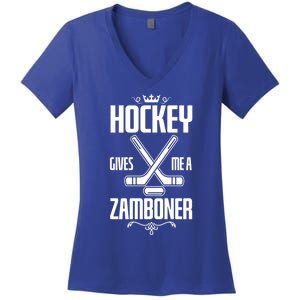 Funny Hockey Fan Hockey Gives Me A Zamboner Gift Women's V-Neck T-Shirt