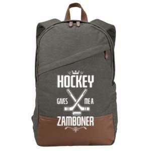 Funny Hockey Fan Hockey Gives Me A Zamboner Gift Cotton Canvas Backpack